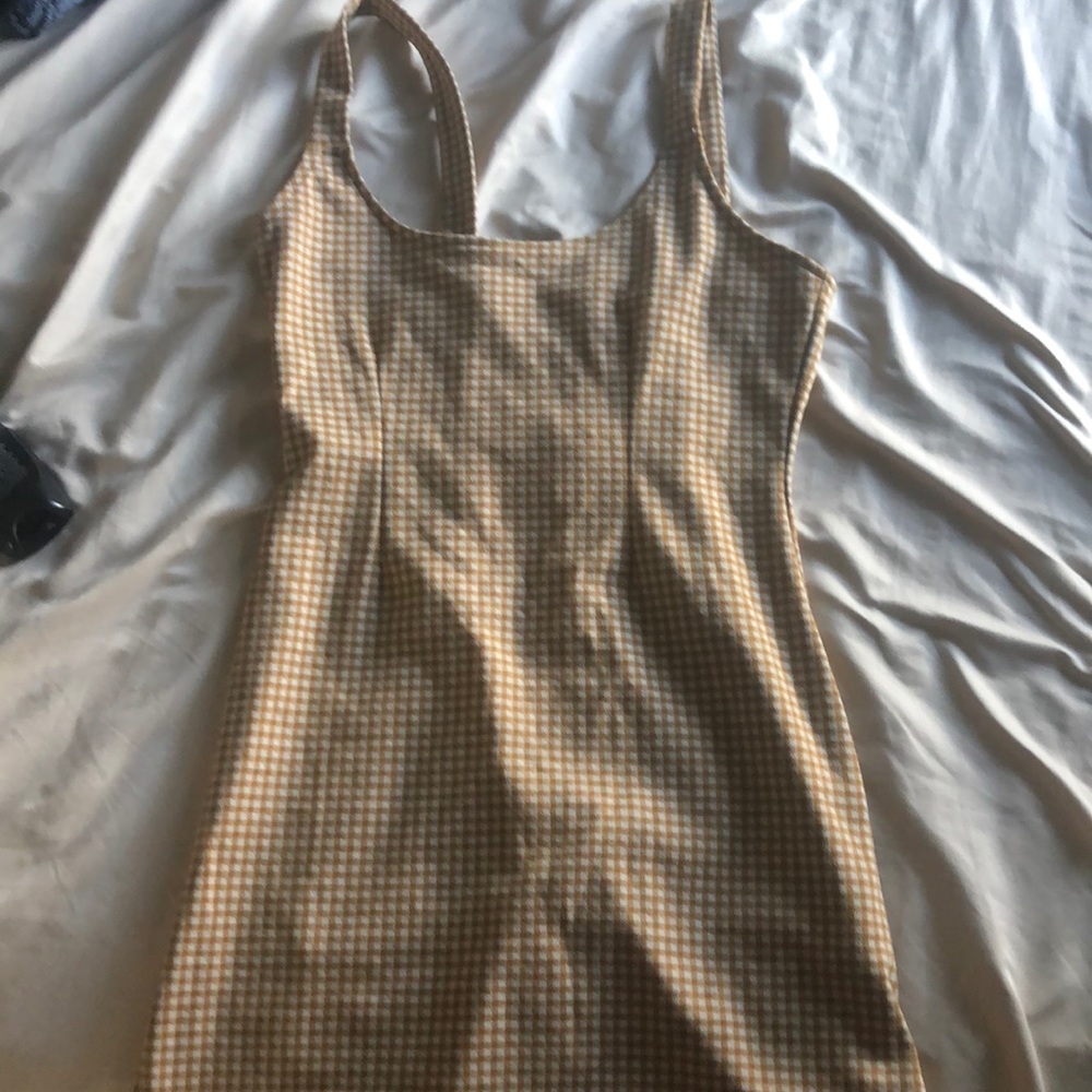 Yellow checkered dress